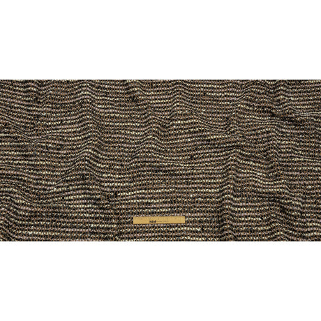 Beige, Cream and Charcoal Boucle Stripes Chunky Wool Blend Sweater Knit