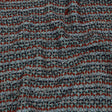 Burnt Orange, Gray, and Blue Boucle Stripes Chunky Wool Blend Sweater Knit
