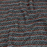 Burnt Orange, Gray, and Blue Boucle Stripes Chunky Wool Blend Sweater Knit