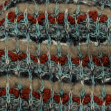 Gray, Beige and Burnt Orange Boucle Stripes Chunky Wool Blend Sweater Knit