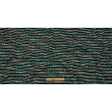 Turquoise, Charcoal and Red Boucle Stripes Chunky Wool Blend Sweater Knit