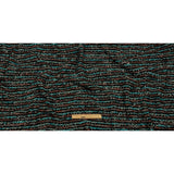 Russet, Turquoise and Black Boucle Stripes Chunky Wool Blend Sweater Knit