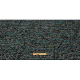 Teal, Yellow and Navy Boucle Stripes Chunky Wool Blend Sweater Knit