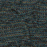 Teal, Yellow and Navy Boucle Stripes Chunky Wool Blend Sweater Knit