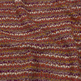 Magenta, Desert Rose and White Boucle Stripes Chunky Wool Blend Sweater Knit