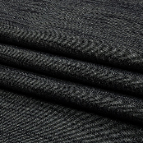 Italian Muted Indigo Striated Lightweight Cotton Denim