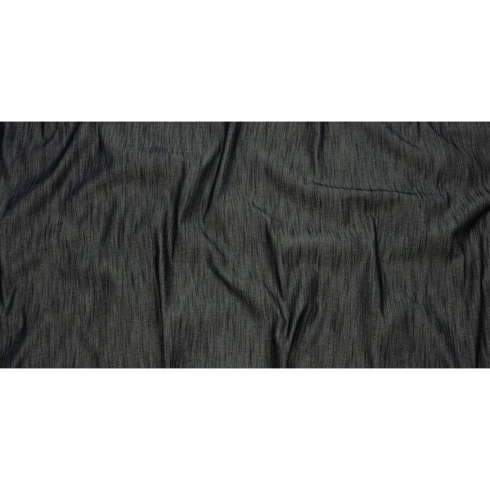 Italian Muted Indigo Striated Lightweight Cotton Denim