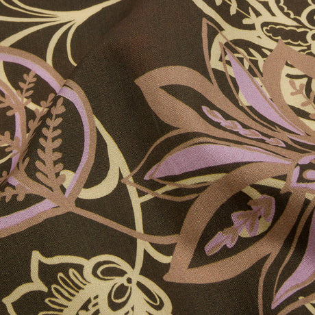 Cotton Poplin Print - Olive, Yellow and Lavender Floral - Mood Exclusive Floral Mirage