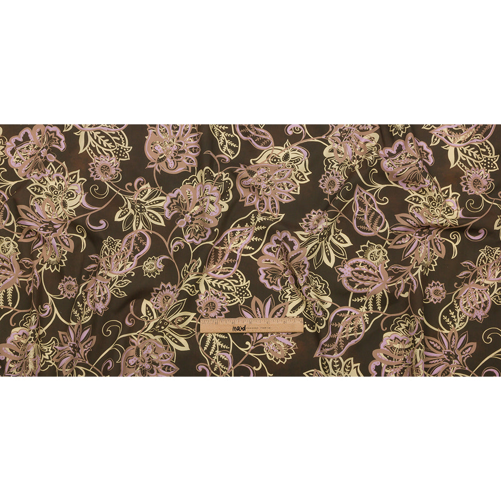 Cotton Poplin Print - Olive, Yellow and Lavender Floral - Mood Exclusive Floral Mirage