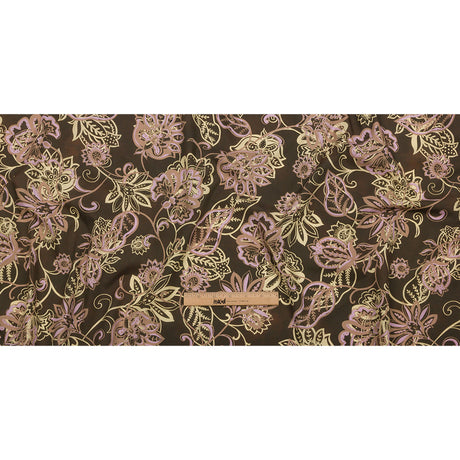 Cotton Poplin Print - Olive, Yellow and Lavender Floral - Mood Exclusive Floral Mirage
