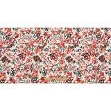 Stretch Cotton Canvas - Red and Black Graffiti Doodles - Spontaneous Collaboration Print - Mood Exclusive Metro Collection