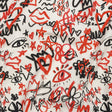 Stretch Cotton Canvas - Red and Black Graffiti Doodles - Spontaneous Collaboration Print - Mood Exclusive Metro Collection
