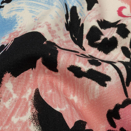 Stretch Cotton Canvas Print - Blue, Pink and White Graffiti - Mood Exclusive Graffiti Lane