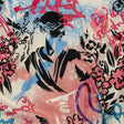 Stretch Cotton Canvas Print - Blue, Pink and White Graffiti - Mood Exclusive Graffiti Lane