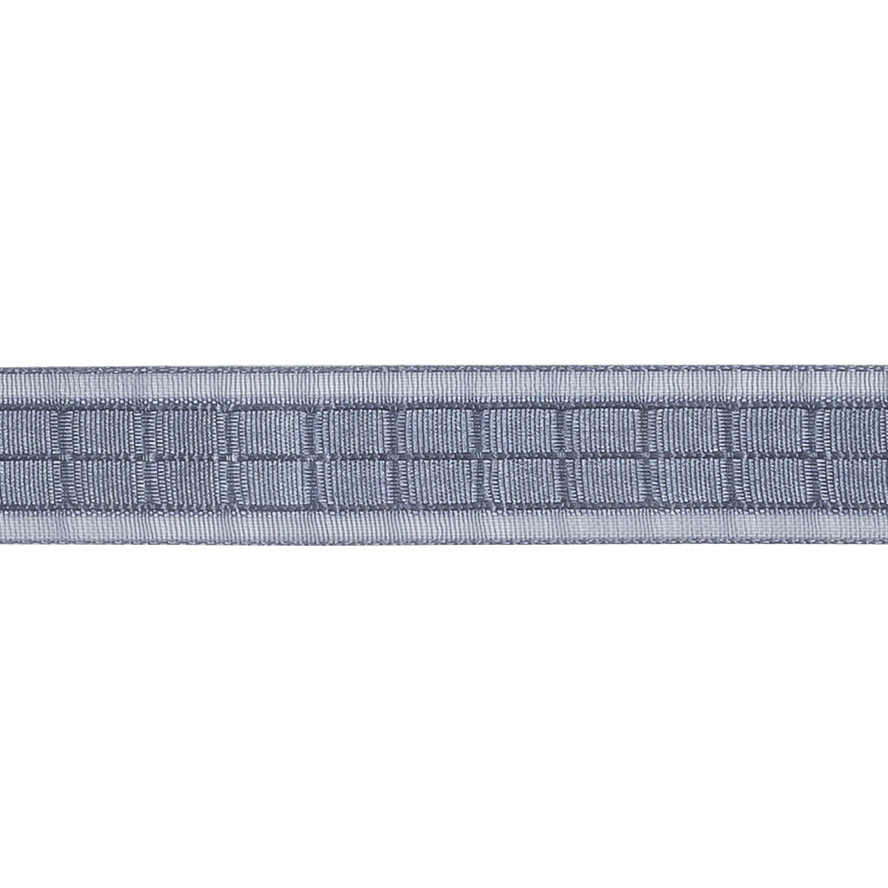 Gray Squares and Sheer Borders Ribbon - 0.5625"