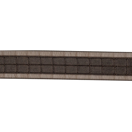Brown Squares and Sheer Borders Ribbon - 0.5625"