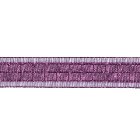 Purple Squares and Sheer Borders Ribbon - 0.5625"
