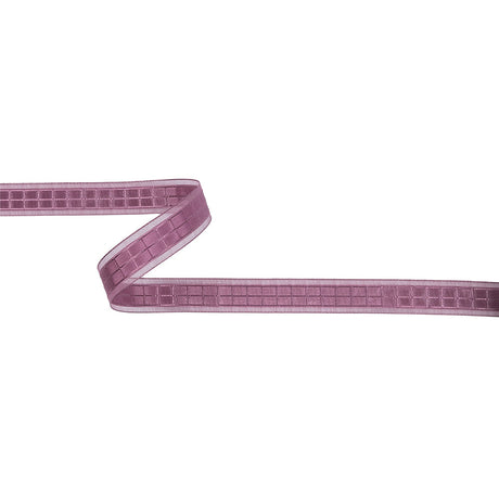 Amaranth Squares and Sheer Borders Ribbon - 0.5625"