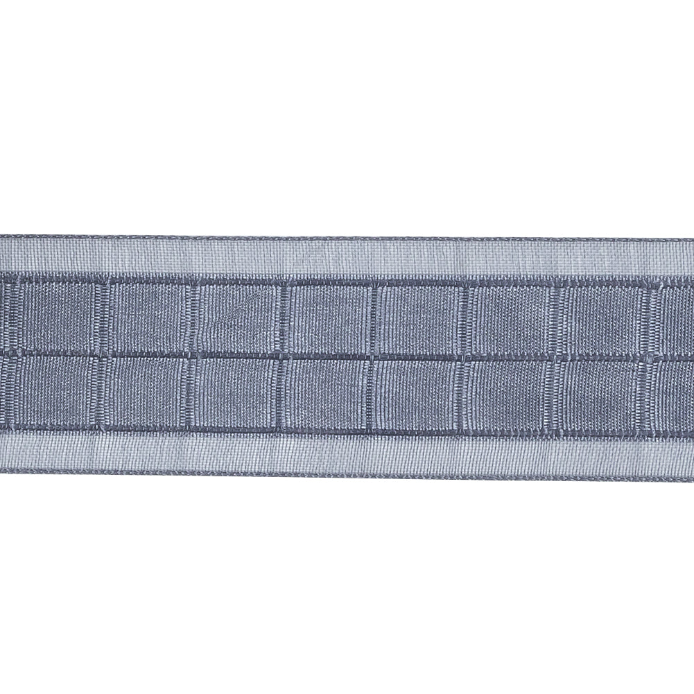 Gray Squares and Sheer Borders Ribbon - 1"