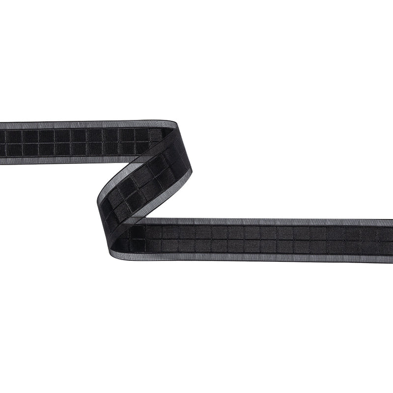 Black Squares and Sheer Borders Ribbon - 1"