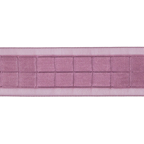 Amaranth Squares and Sheer Borders Ribbon - 1"