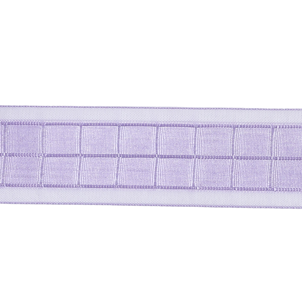 Lilac Squares and Sheer Borders Ribbon - 1"