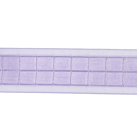 Lilac Squares and Sheer Borders Ribbon - 1"