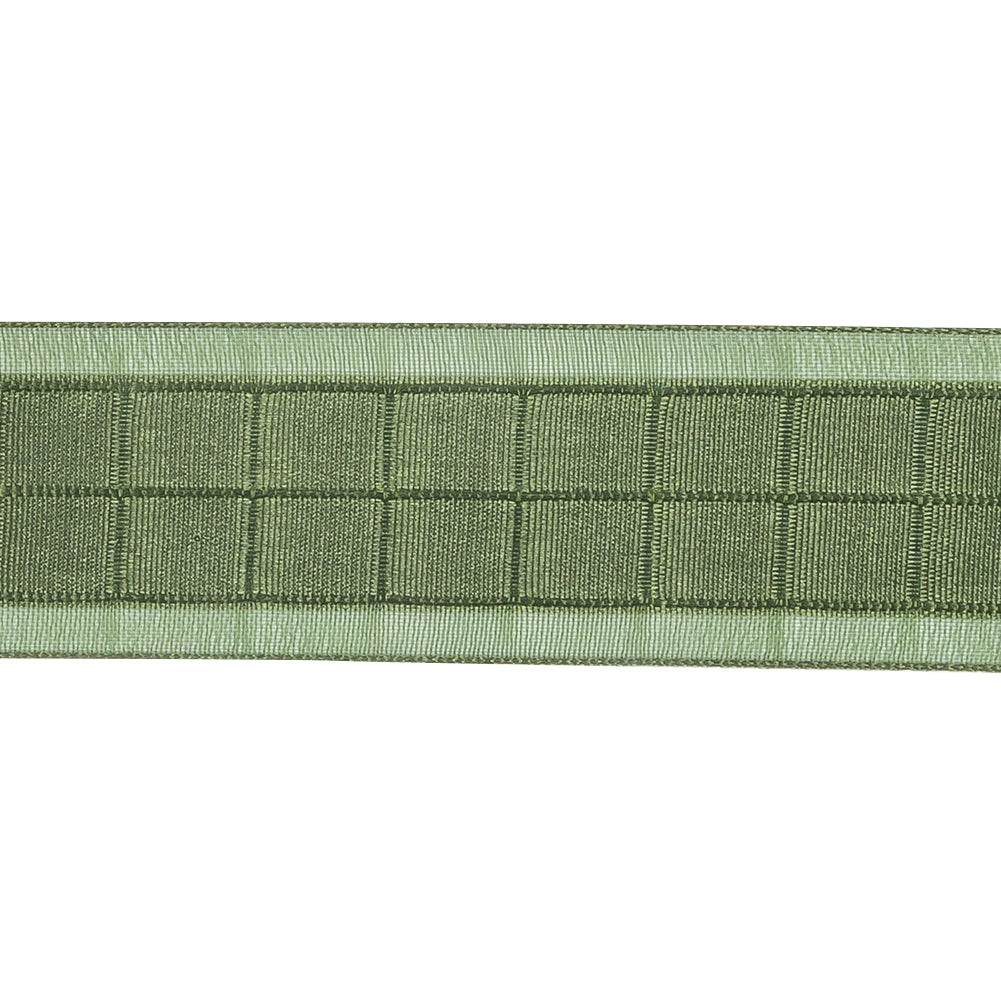 Moss Squares and Sheer Borders Ribbon - 1"