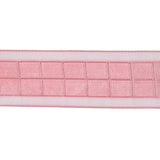 Bubblegum Pink Squares and Sheer Borders Ribbon - 1"