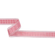 Bubblegum Pink Squares and Sheer Borders Ribbon - 1"