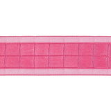 Hot Pink Squares and Sheer Borders Ribbon - 1"