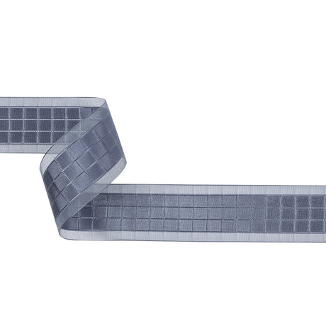 Gray Squares and Sheer Borders Ribbon - 36mm