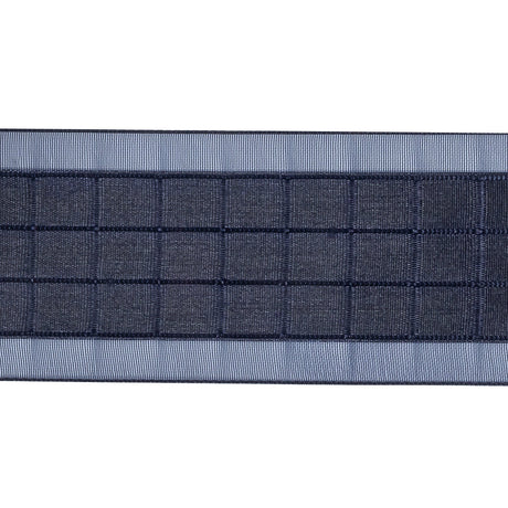 Navy Squares and Sheer Borders Ribbon - 36mm
