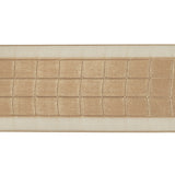 Beige Squares and Sheer Borders Ribbon - 36mm