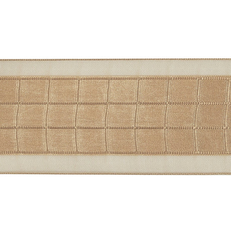 Beige Squares and Sheer Borders Ribbon - 36mm