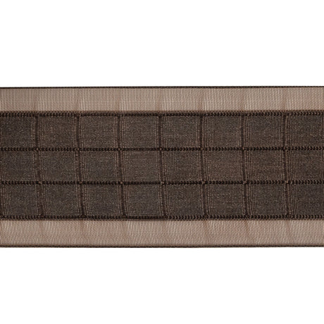 Brown Squares and Sheer Borders Ribbon - 36mm