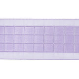 Lilac Squares and Sheer Borders Ribbon - 36mm
