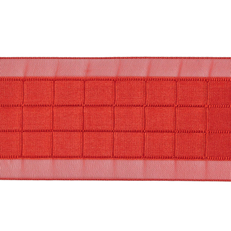 Red Squares and Sheer Borders Ribbon - 36mm