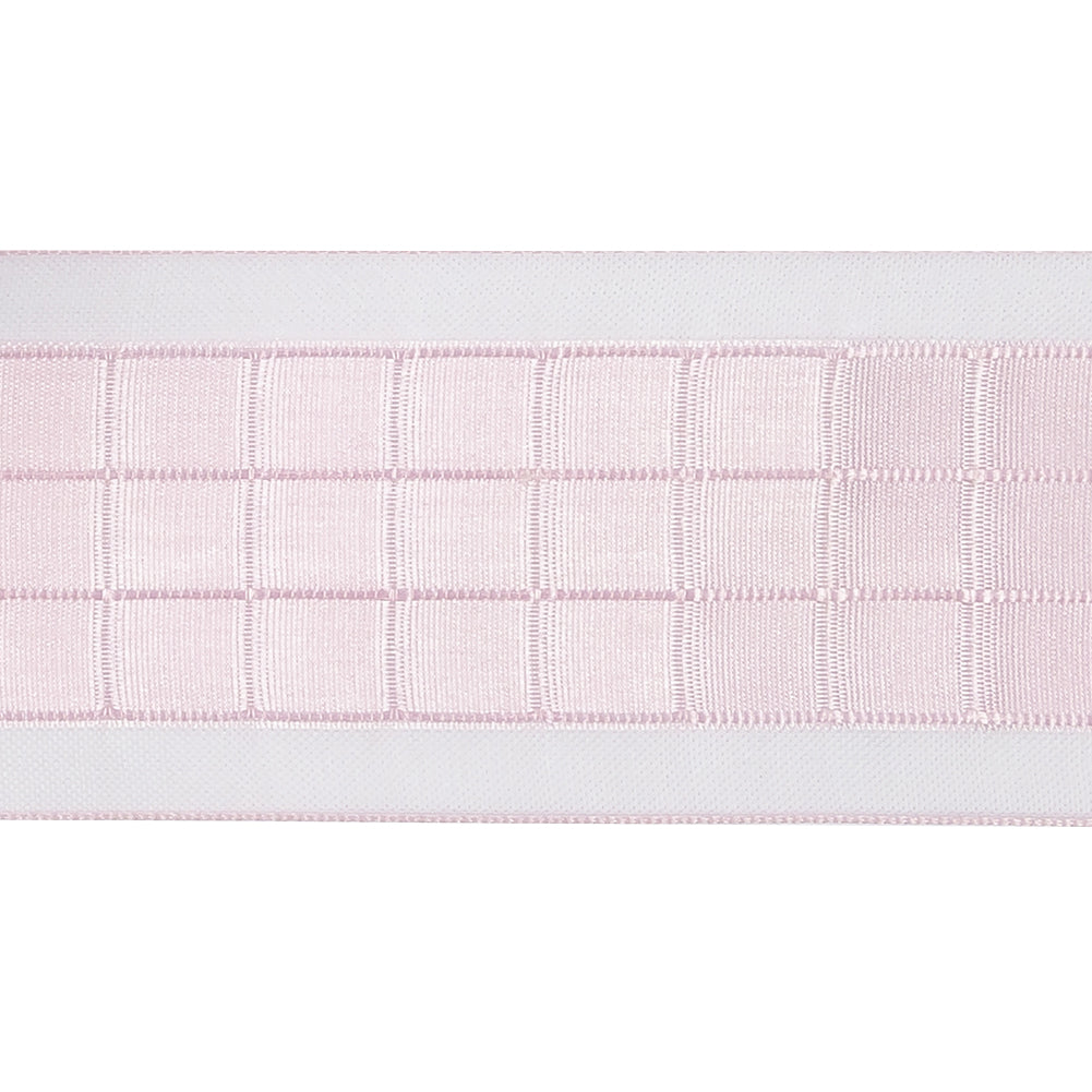 Baby Pink Squares and Sheer Borders Ribbon - 36mm