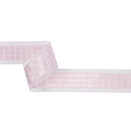 Baby Pink Squares and Sheer Borders Ribbon - 36mm