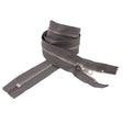 Charcoal and Silver T5 Closed End Metal Zipper - 36"