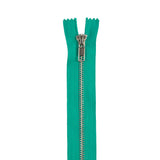 Teal and Silver T5 Closed End Metal Zipper - 36"