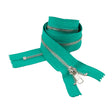 Teal and Silver T5 Closed End Metal Zipper - 36"