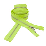 Neon Lime and Silver T3 Closed End Metal Zipper - 36"