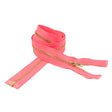 Neon Coral and Gold T3 Open End Metal Zipper - 36"