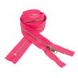 Hot Pink and Silver T5 Closed End Metal Zipper - 36"