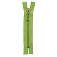 Lime and Antique Gold T5 Closed End Metal Zipper with Decorative Pull - 5"