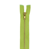 Lime and Muted Gold T5 Open End Metal Zipper - 35.5"