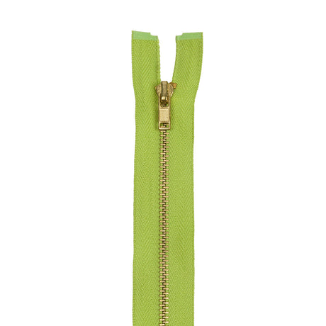 Lime and Muted Gold T5 Open End Metal Zipper - 35.5"