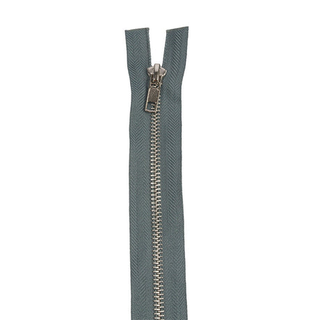 Steel Gray and Silver T5 Open End Metal Zipper with Two Pulls - 36"